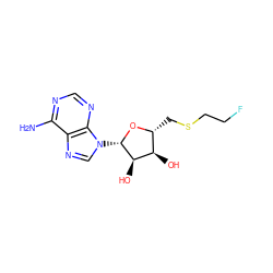 Nc1ncnc2c1ncn2[C@@H]1O[C@H](CSCCF)[C@@H](O)[C@H]1O ZINC000013823943