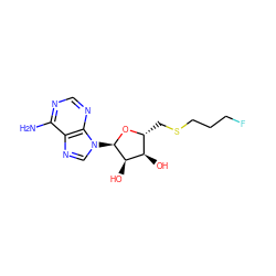 Nc1ncnc2c1ncn2[C@H]1O[C@H](CSCCCF)[C@@H](O)[C@H]1O ZINC000005163063