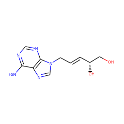 Nc1ncnc2c1ncn2C/C=C/[C@@H](O)CO ZINC000029414232