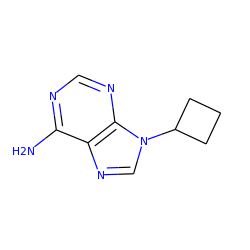 Nc1ncnc2c1ncn2C1CCC1 ZINC000005941315