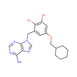 Nc1ncnc2c1ncn2Cc1cc(OCC2CCCCC2)cc(O)c1O ZINC000049125126