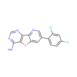 Nc1ncnc2c1oc1cc(-c3ccc(Cl)cc3Cl)cnc12 ZINC000103244343