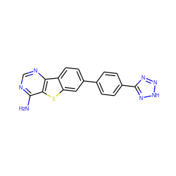 Nc1ncnc2c1sc1cc(-c3ccc(-c4nn[nH]n4)cc3)ccc12 ZINC000205457354