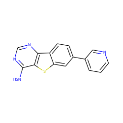 Nc1ncnc2c1sc1cc(-c3cccnc3)ccc12 ZINC000203688209