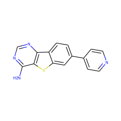 Nc1ncnc2c1sc1cc(-c3ccncc3)ccc12 ZINC000203689996