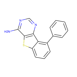 Nc1ncnc2c1sc1cccc(-c3ccccc3)c12 ZINC000148600976