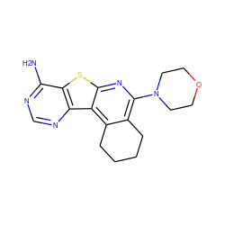 Nc1ncnc2c1sc1nc(N3CCOCC3)c3c(c12)CCCC3 ZINC000020827202