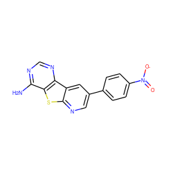 Nc1ncnc2c1sc1ncc(-c3ccc([N+](=O)[O-])cc3)cc12 ZINC000299871579