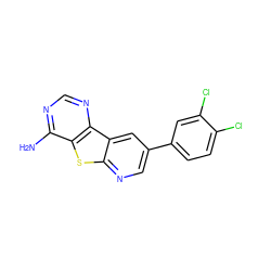 Nc1ncnc2c1sc1ncc(-c3ccc(Cl)c(Cl)c3)cc12 ZINC000299871719