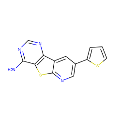 Nc1ncnc2c1sc1ncc(-c3cccs3)cc12 ZINC000299871169