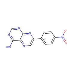 Nc1ncnc2nc(-c3ccc([N+](=O)[O-])cc3)cnc12 ZINC000013863076