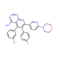 Nc1ncnc2nc(-c3ccc(N4CCOCC4)nc3)c(-c3ccc(F)cc3)c(-c3cccc(Br)c3)c12 ZINC000027564604