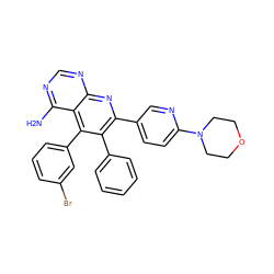 Nc1ncnc2nc(-c3ccc(N4CCOCC4)nc3)c(-c3ccccc3)c(-c3cccc(Br)c3)c12 ZINC000027563739