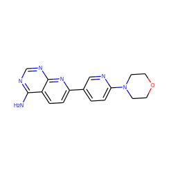 Nc1ncnc2nc(-c3ccc(N4CCOCC4)nc3)ccc12 ZINC000027995155