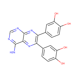 Nc1ncnc2nc(-c3ccc(O)c(O)c3)c(-c3ccc(O)c(O)c3)nc12 ZINC000038824796