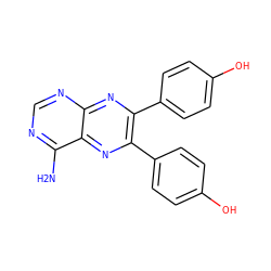 Nc1ncnc2nc(-c3ccc(O)cc3)c(-c3ccc(O)cc3)nc12 ZINC000028711036