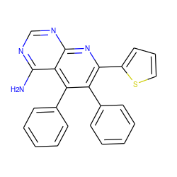 Nc1ncnc2nc(-c3cccs3)c(-c3ccccc3)c(-c3ccccc3)c12 ZINC000013529840