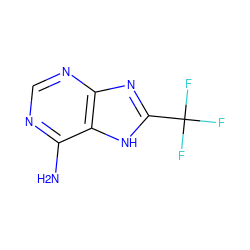 Nc1ncnc2nc(C(F)(F)F)[nH]c12 ZINC000001573667