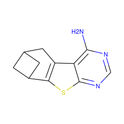 Nc1ncnc2sc3c(c12)CC1CC3C1 ZINC000072125969