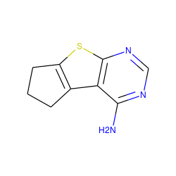 Nc1ncnc2sc3c(c12)CCC3 ZINC000000110227