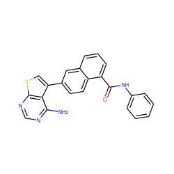 Nc1ncnc2scc(-c3ccc4c(C(=O)Nc5ccccc5)cccc4c3)c12 ZINC000169350205