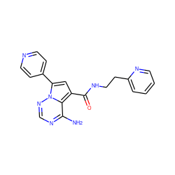 Nc1ncnn2c(-c3ccncc3)cc(C(=O)NCCc3ccccn3)c12 ZINC000169704072