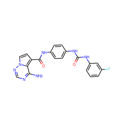 Nc1ncnn2ccc(C(=O)Nc3ccc(NC(=O)Nc4cccc(F)c4)cc3)c12 ZINC000063298119