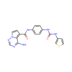 Nc1ncnn2ccc(C(=O)Nc3ccc(NC(=O)Nc4ccsc4)cc3)c12 ZINC000084707951