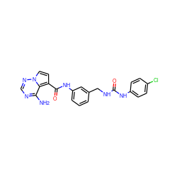 Nc1ncnn2ccc(C(=O)Nc3cccc(CNC(=O)Nc4ccc(Cl)cc4)c3)c12 ZINC000084729319