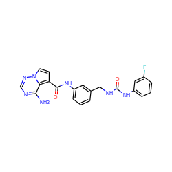 Nc1ncnn2ccc(C(=O)Nc3cccc(CNC(=O)Nc4cccc(F)c4)c3)c12 ZINC000084668508