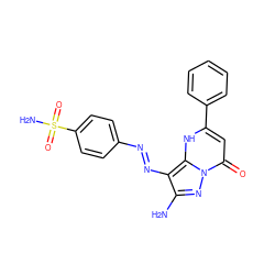 Nc1nn2c(=O)cc(-c3ccccc3)[nH]c2c1N=Nc1ccc(S(N)(=O)=O)cc1 ZINC000253531485