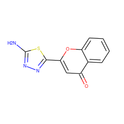 Nc1nnc(-c2cc(=O)c3ccccc3o2)s1 ZINC000101391597