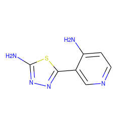 Nc1nnc(-c2cnccc2N)s1 ZINC000066099719