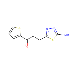 Nc1nnc(CCC(=O)c2cccs2)s1 ZINC000066104201