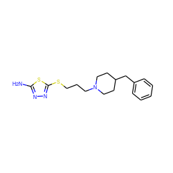 Nc1nnc(SCCCN2CCC(Cc3ccccc3)CC2)s1 ZINC000027625413