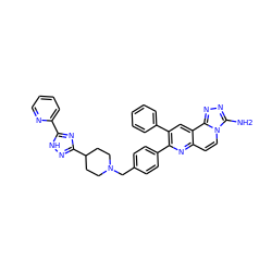 Nc1nnc2c3cc(-c4ccccc4)c(-c4ccc(CN5CCC(c6n[nH]c(-c7ccccn7)n6)CC5)cc4)nc3ccn12 ZINC000049889525