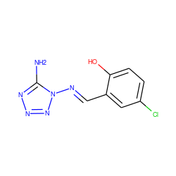 Nc1nnnn1/N=C/c1cc(Cl)ccc1O ZINC000000314285