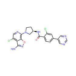 Nc1noc2c(N3CC[C@@H](NC(=O)c4ccc(-c5cncnc5)cc4Cl)C3)ncc(Cl)c12 ZINC001772578502