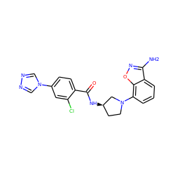 Nc1noc2c(N3CC[C@@H](NC(=O)c4ccc(-n5cnnc5)cc4Cl)C3)cccc12 ZINC001772631659