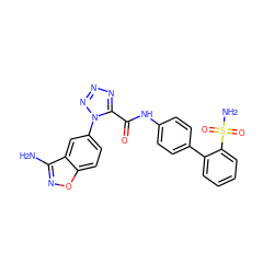 Nc1noc2ccc(-n3nnnc3C(=O)Nc3ccc(-c4ccccc4S(N)(=O)=O)cc3)cc12 ZINC000013487239