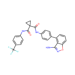 Nc1noc2cccc(-c3ccc(NC(=O)C4(C(=O)Nc5ccc(C(F)(F)F)cc5)CC4)cc3)c12 ZINC000299862643