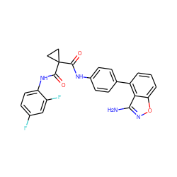 Nc1noc2cccc(-c3ccc(NC(=O)C4(C(=O)Nc5ccc(F)cc5F)CC4)cc3)c12 ZINC000299870022