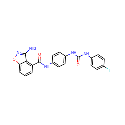 Nc1noc2cccc(C(=O)Nc3ccc(NC(=O)Nc4ccc(F)cc4)cc3)c12 ZINC000084669359