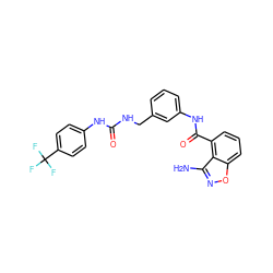 Nc1noc2cccc(C(=O)Nc3cccc(CNC(=O)Nc4ccc(C(F)(F)F)cc4)c3)c12 ZINC000084727148