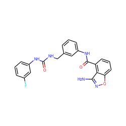 Nc1noc2cccc(C(=O)Nc3cccc(CNC(=O)Nc4cccc(F)c4)c3)c12 ZINC000043202429