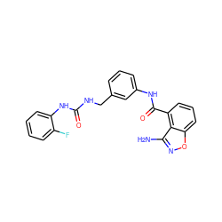 Nc1noc2cccc(C(=O)Nc3cccc(CNC(=O)Nc4ccccc4F)c3)c12 ZINC000084727143