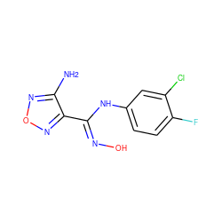 Nc1nonc1/C(=N/O)Nc1ccc(F)c(Cl)c1 ZINC000045319649