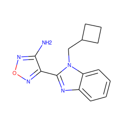 Nc1nonc1-c1nc2ccccc2n1CC1CCC1 ZINC000034268964