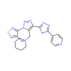 Nc1nonc1-n1nnc(-c2nnc(-c3ccncc3)[nH]2)c1CN1CCCCC1 ZINC000003916450