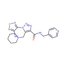 Nc1nonc1-n1nnc(C(=O)NCc2ccncc2)c1CN1CCCCC1 ZINC000013524605